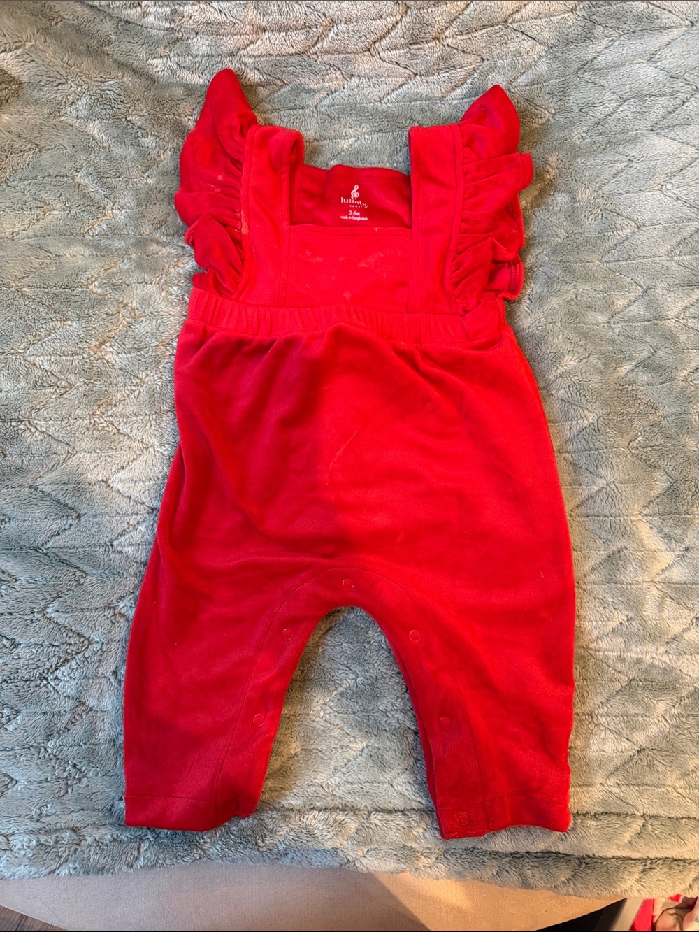 Red Baby Ruffle Strap Romper